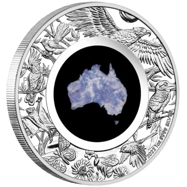 2022 $1 Great Southern Land Blue Lepidolite 1oz Silver Proof Coin