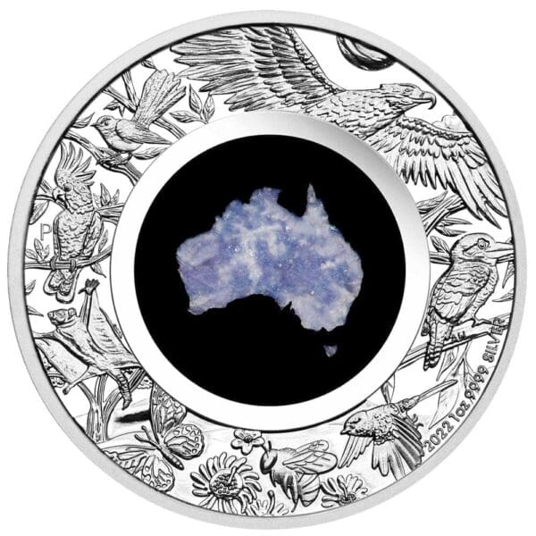 2022 $1 Great Southern Land Blue Lepidolite 1oz Silver Proof Coin - Image 5