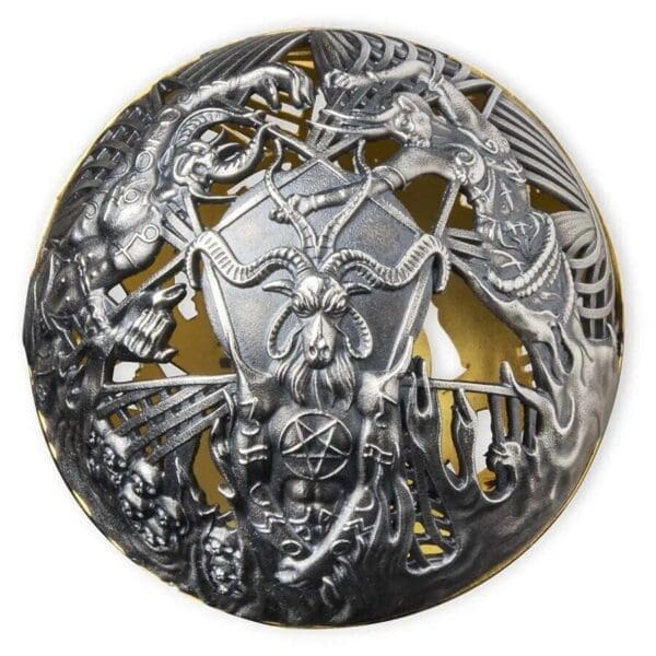 2021 $5 Heaven and Hell Filigree Spherical 2oz Silver Coin - Image 2