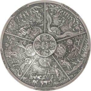 2021 $20 Aztec Five Suns Ages of Man Creation of World 3oz Silver Coin