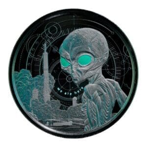 2021 ₵5 Alien 1oz Black Rhodium Plated Silver Proof Coin