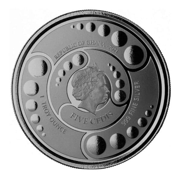 2021 ₵5 Alien 1oz Black Rhodium Plated Silver Proof Coin - Image 4