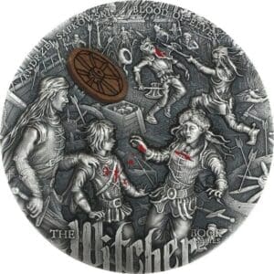 2021 $5 The Witcher Blood Of Elves Antiqued 2oz Silver Coin