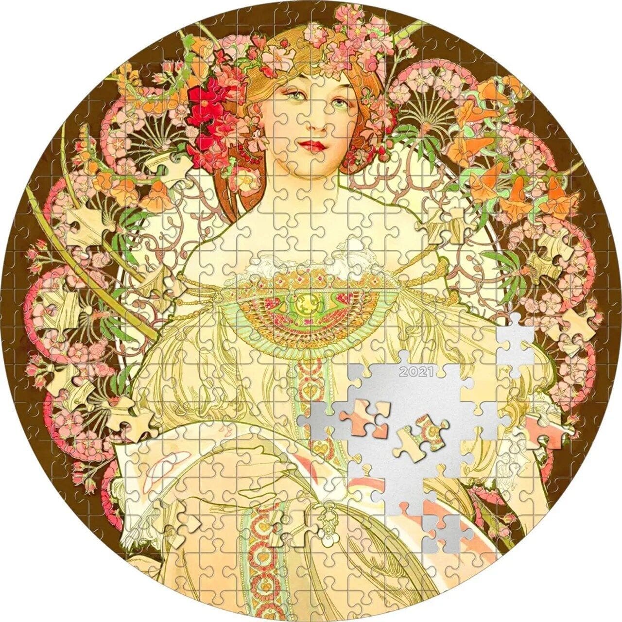 2021 $20 Micropuzzle Treasures Reverie by Mucha 3oz Silver Coin