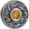 2018 $1 Good Luck Rotating Charm 1oz Silver Antiqued Coin
