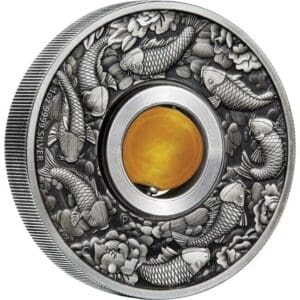 2018 $1 Good Luck Rotating Charm 1oz Silver Antiqued Coin