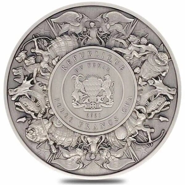 2021 Mermaid & Unicorn Mythical Creatures Series 2oz Silver Coin - Image 4