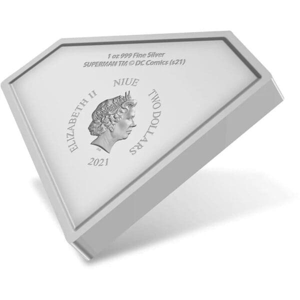 2021 $2 Superman Shield 1oz Silver Proof Coin - Image 3