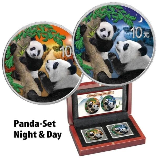 2021 Night and Day Panda Silver Coin Set