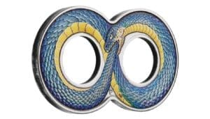 2022 $2 Ouroboros 2oz Silver Antiqued Coloured Coin