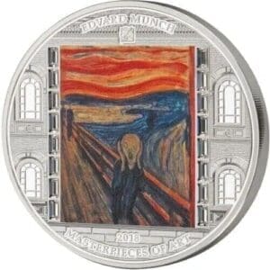 2018 $20 Scream Munch Masterpieces of Art Swarovski 3oz Silver Coin