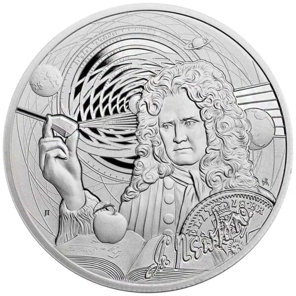 2022 $5 Icons of Inspiration Sir Isaac Newton 1oz Silver Proof Coin - Image 2