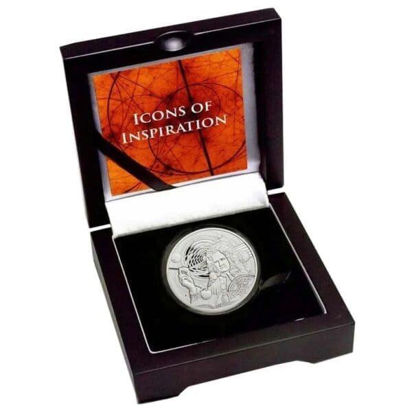 2022 $5 Icons of Inspiration Sir Isaac Newton 1oz Silver Proof Coin - Image 4