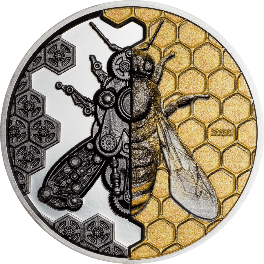 2020 Clockwork Evolution Mechanical Bee 3oz Silver Ultra High Relief Coin