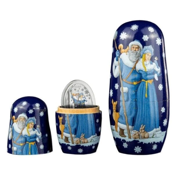 2023 $5 Father Frost and Snow Maiden Matryoshka Doll 1oz Silver Coin