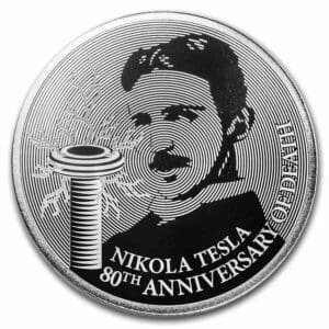 2023 Nikola Tesla Death 80th Anniversary Fluorescent Silver Coin