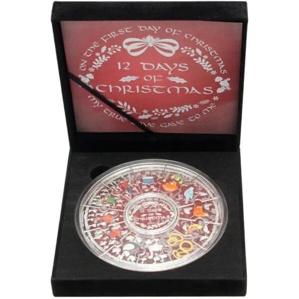 2024 12 Days Of Christmas 13 Coin Silver Plated Proof Set - Image 5