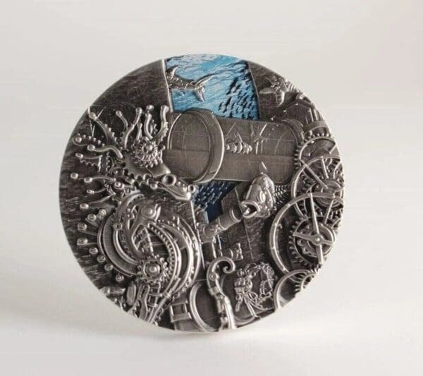 2023 Mechanical Creature Under the Ocean 3oz Silver Antiqued Coin - Image 4