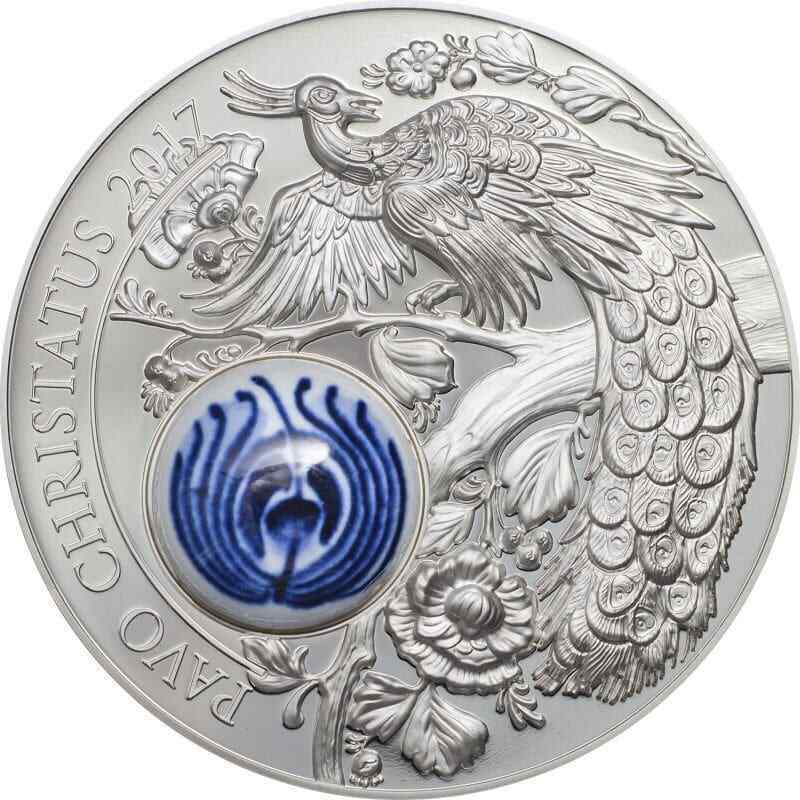 2017 $10 Peacock Pavo Christatus Royal Delft™ 50g Silver Coin