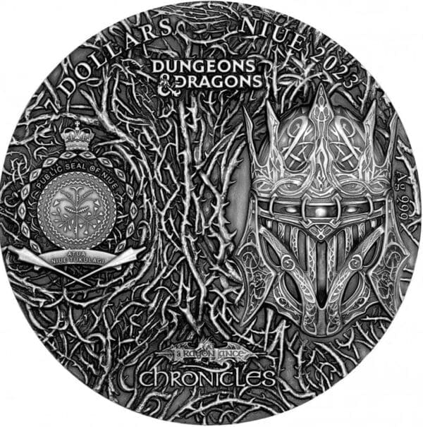 2023 $7 Dragons of Autumn Twilight Dragonlance Chronicles 3oz Silver Coin - Image 2