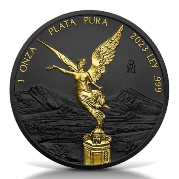 2023 Black Platinum & Gold Gilded Libertad 1oz Mexico Coin