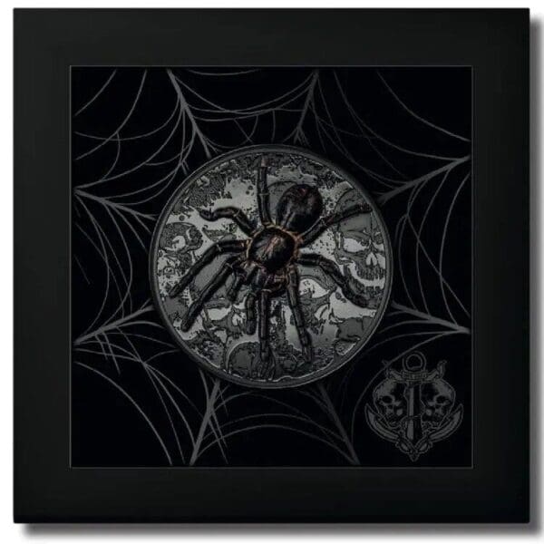 2023 $20 Dark Nature Thai Black Tarantula Ultra High Relief 3oz Silver Coin - Image 3