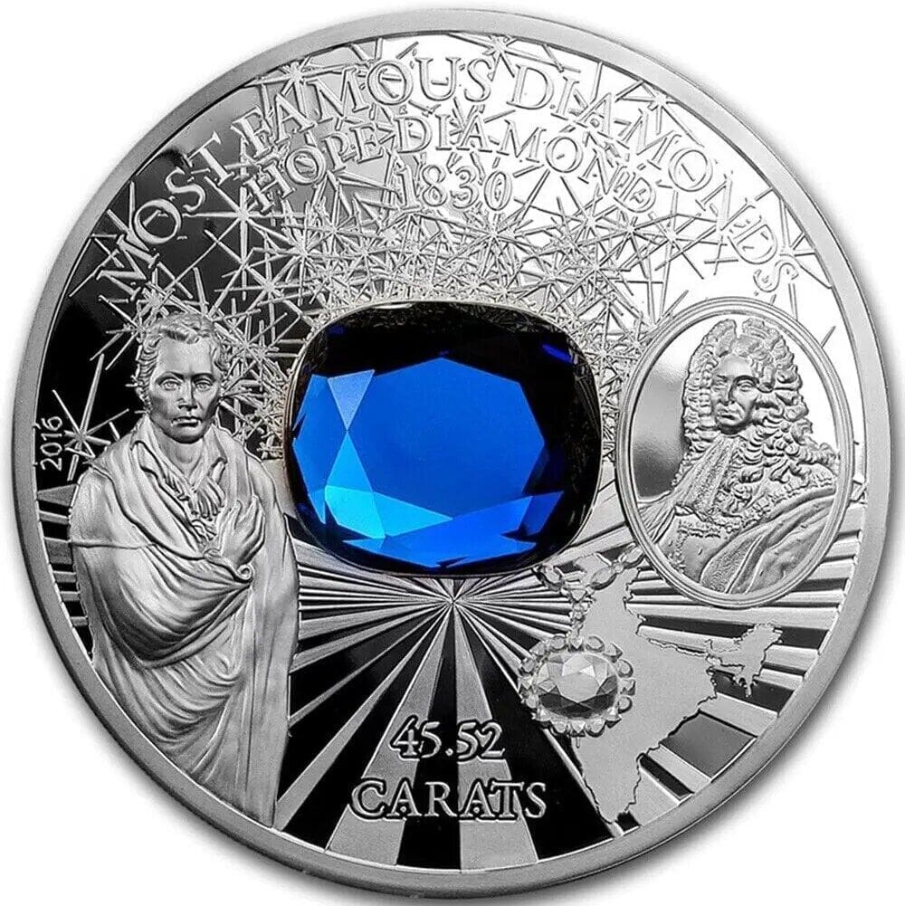 2016 $10 Hope Diamond Most Famous Diamonds 2oz Silver Coin