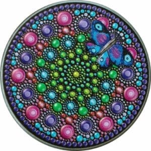 2023 Flower & Butterfly Dot Art Black 3oz Silver Proof Coin