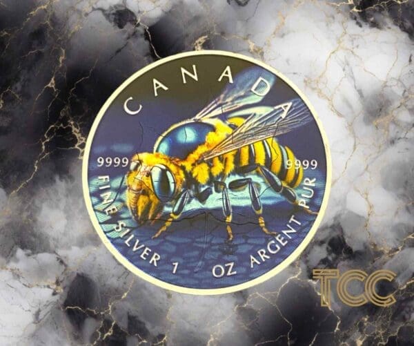 2023 Cyber ​​Bee Holographic Maple Leaf 1oz Silver Coin - Image 2