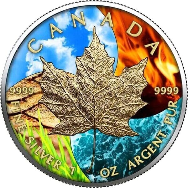 2023 4 Elements Holographic Maple Leaf 1oz Silver Coin