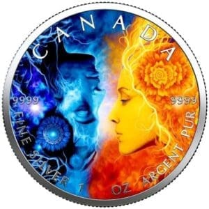 2023 Tantra Love Peace Holographic Maple Leaf 1oz Silver Coin