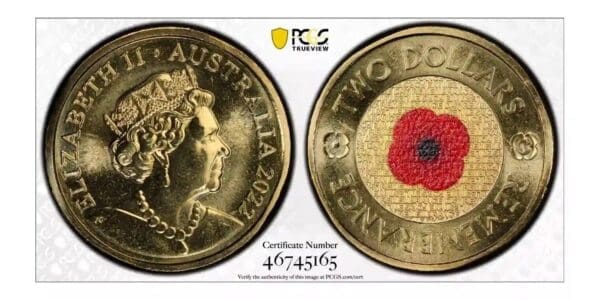 MS67-C 2022 $2 Red Poppy Remembrance Day Coin