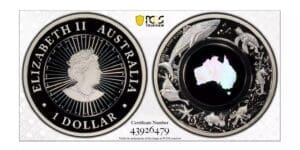 PR69DCAM 2021 $1 Great Southern Land Mother of Pearl 1oz Silver Coin