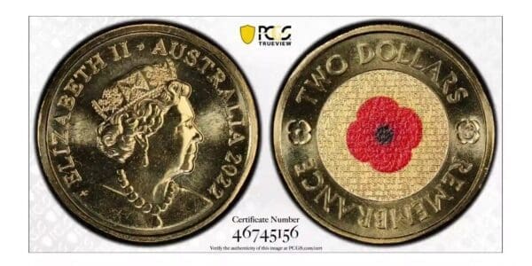 MS68-C 2022 $2 Remembrance Day Red Poppy