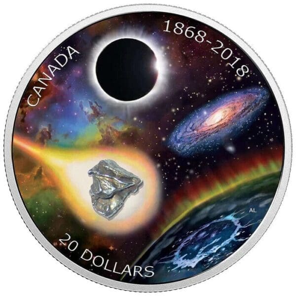 2018 $20 150th Anniversary Royal Astronomical Society Silver Coin