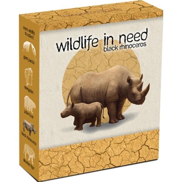 2012 $1 Wildlife In Need Black Rhinoceros 1oz Silver Proof Coin - Image 4