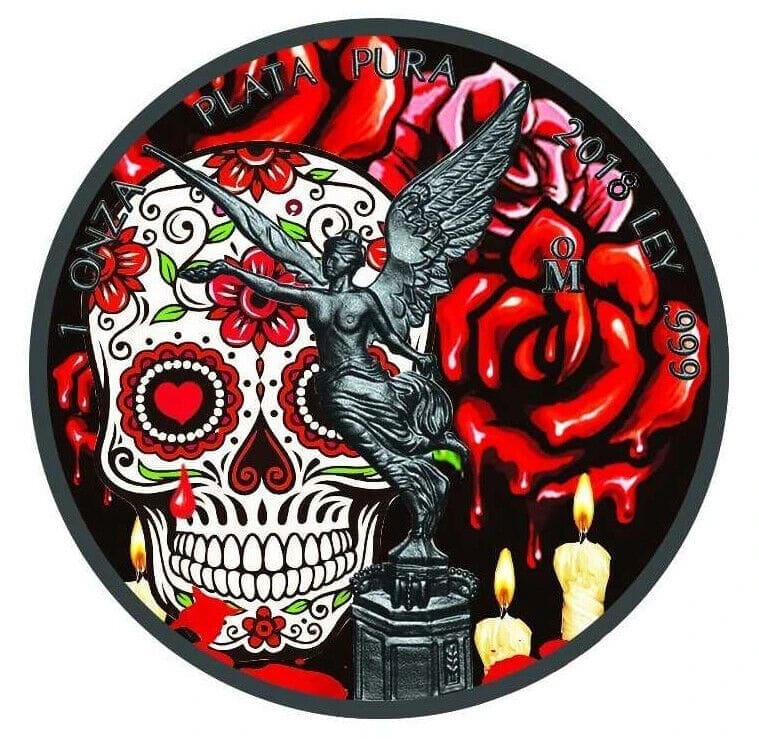 2018 Art Colour Collection Dia De Los Muertos Libertad 1oz Silver Coin