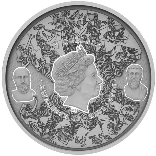 2016 $7 Epidaurus Greek History of Theatre 3oz Silver Coin - Image 2