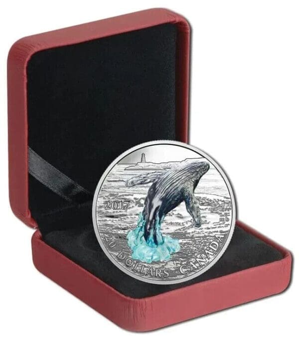 2017 $20 3D Breaching Humpback Whale 1oz Silver Coin - Image 3