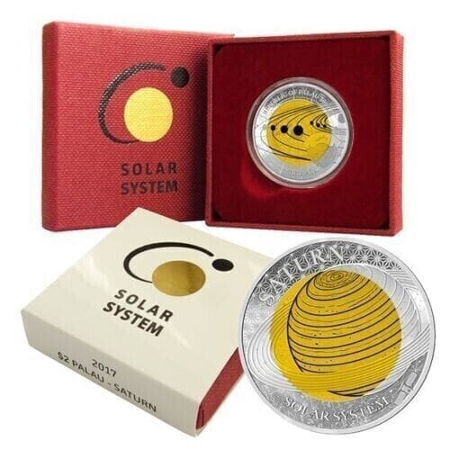 2017 $2 Saturn - Solar System Niobium Silver Coin