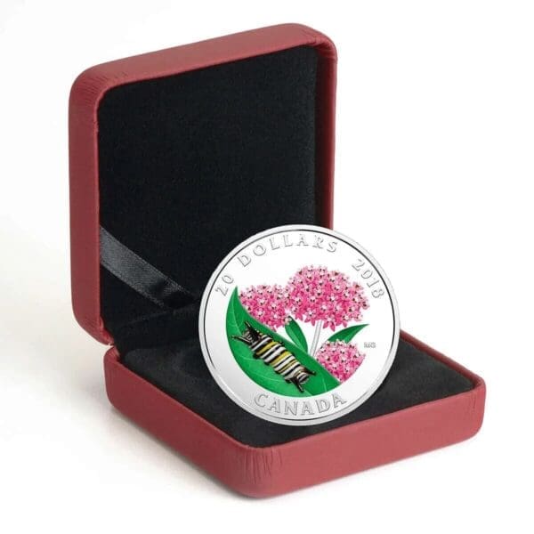 2018 $20 Little Creatures Monarch Caterpillar Silver Coin - Image 4