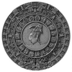 2018 $5 Mayan Calendar Archeology Symbolism 2oz Silver Coin