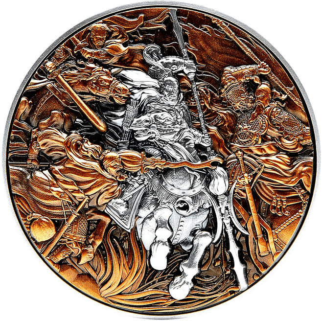 2021 Lu Bu Battle Against Three Heroes 2oz Silver Coin