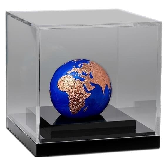 2021 $5 Blue Marble Rose Gold Earth Spherical 3oz Silver Coin
