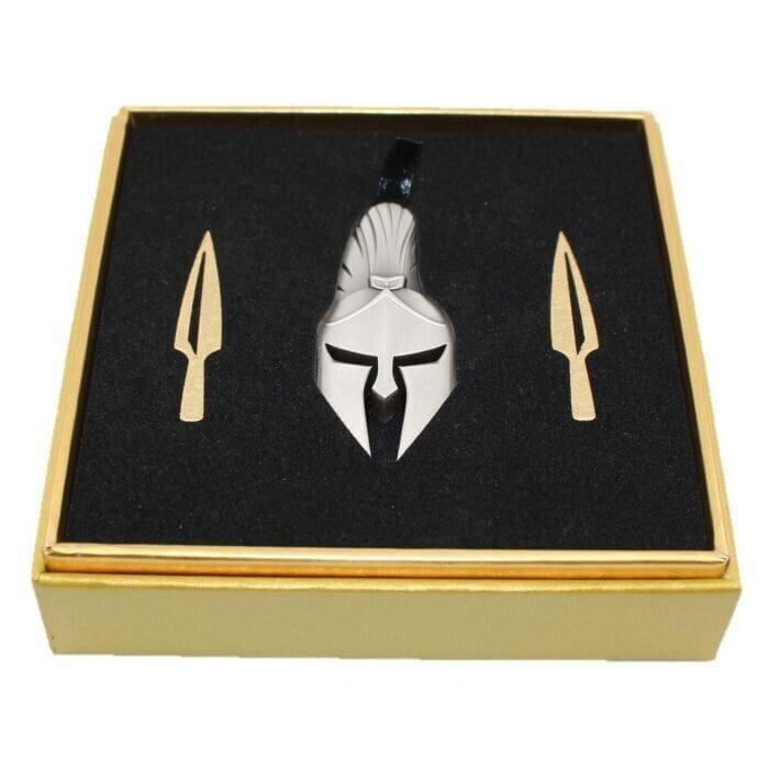 2021 $2 Ancient Warriors Spartan Mask 2oz Silver Antiqued Coin