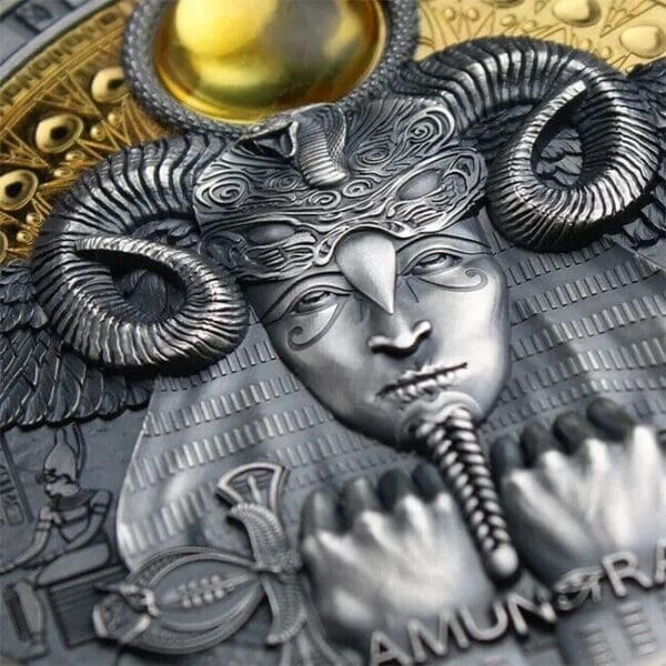 2020 $5 Amun Ra Divine Faces of the Sun 3oz Silver Coin - Image 2