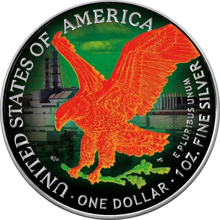 2021 $1 Chernobyl Nuclear Power Plant American Eagle Liberty 1oz Silver Coin
