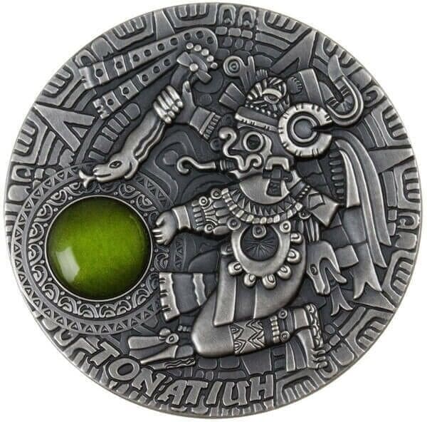 2020 $5 Tonatiuh Sun Gods 2oz Antiqued High Relief Silver Coin