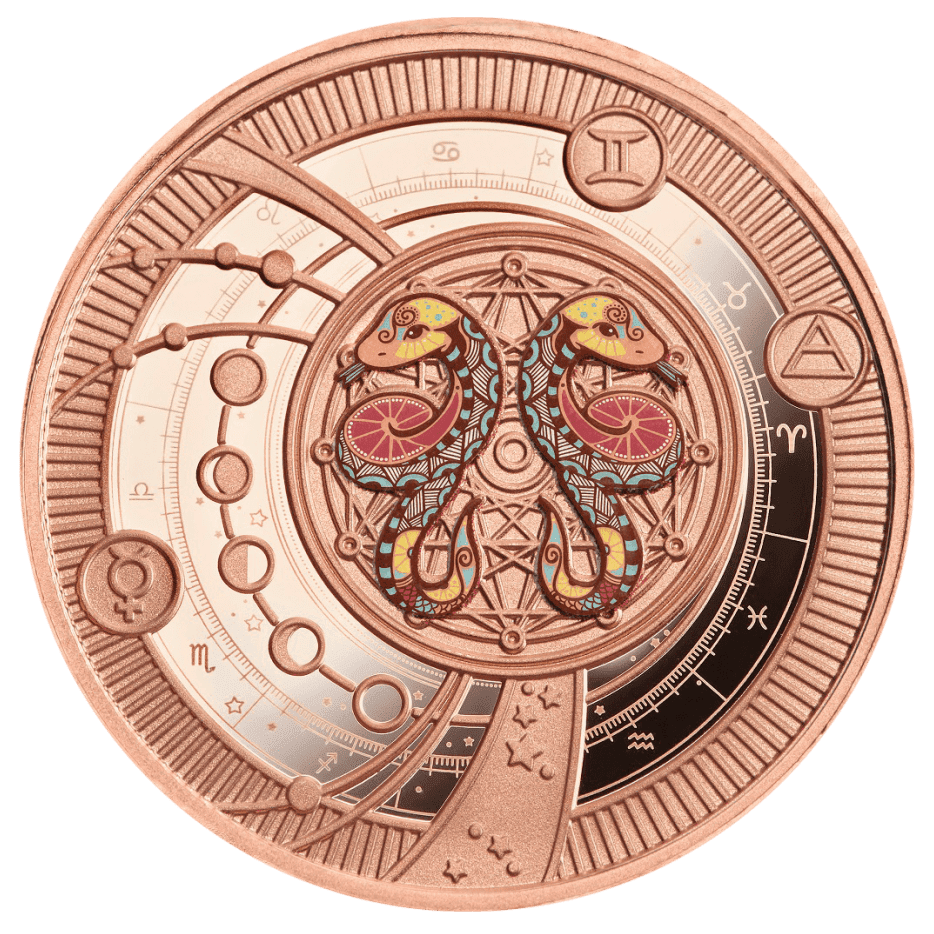 2021 Gemini Zodiac Signs Silver Pendant Coin