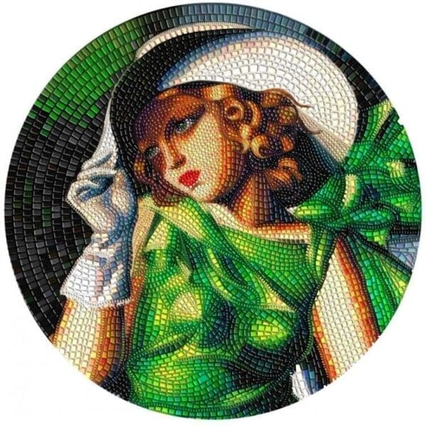 2021 $20 Young Girl In Green Great Micromosaic Passion 3oz Silver Coin